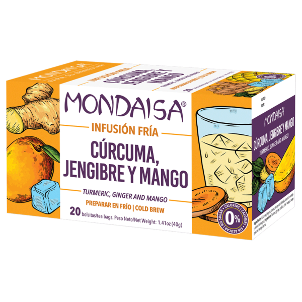 Infusión fría cúrcuma jengibre y mango